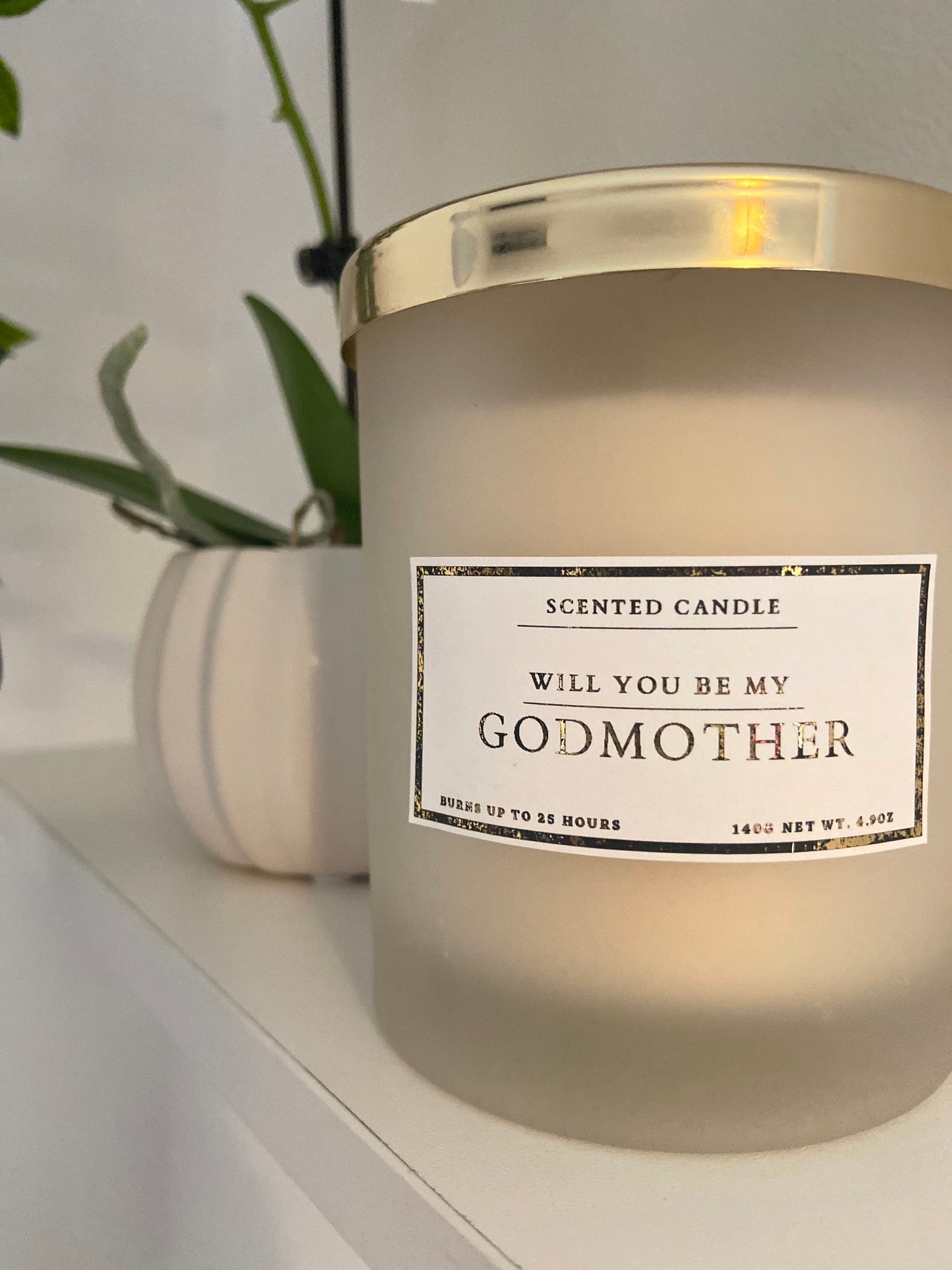 Will You Be My Godmother Candle