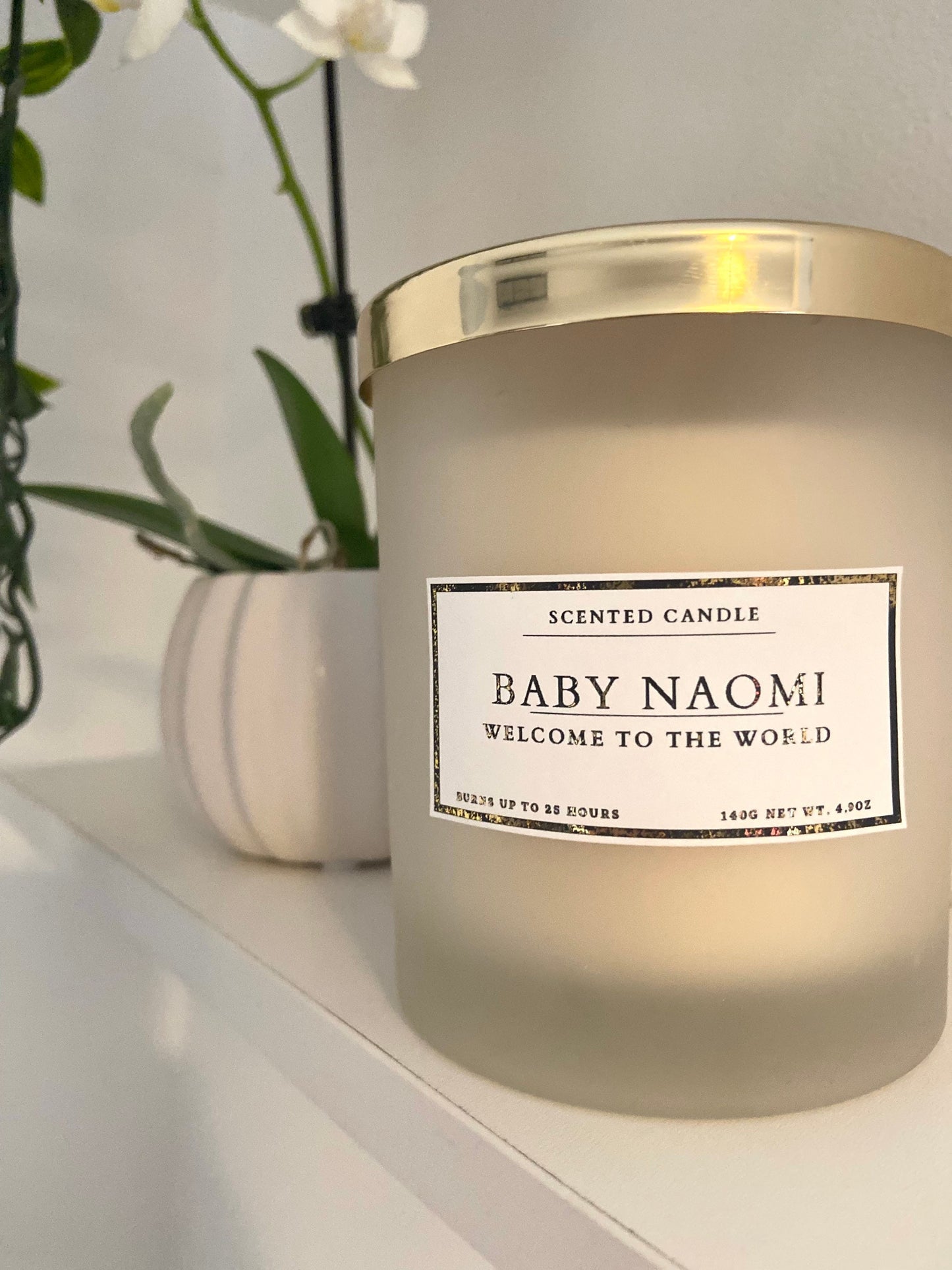 Personalised New Mum Baby Girl Welcome To The World Candle