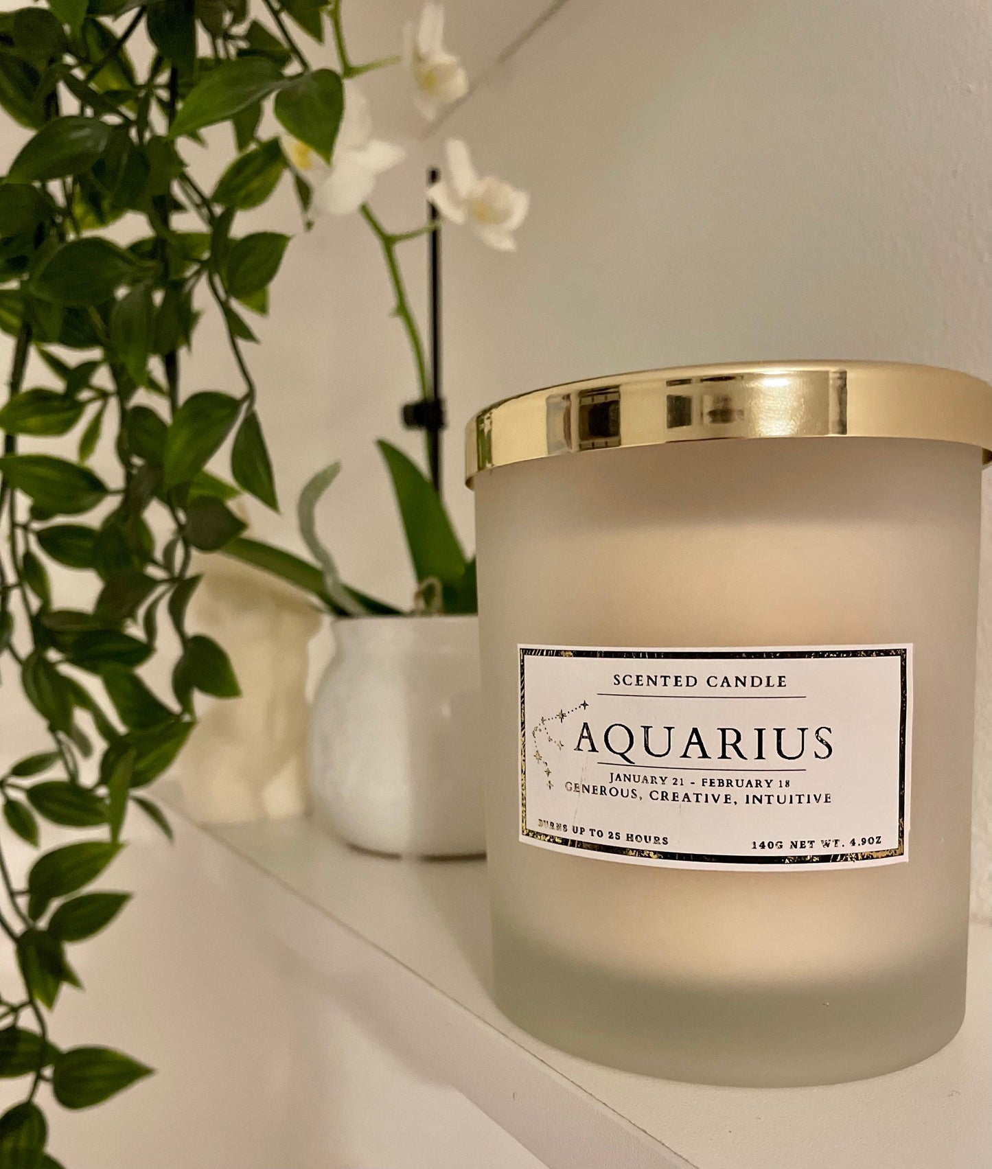 Aquarius Zodiac Candle