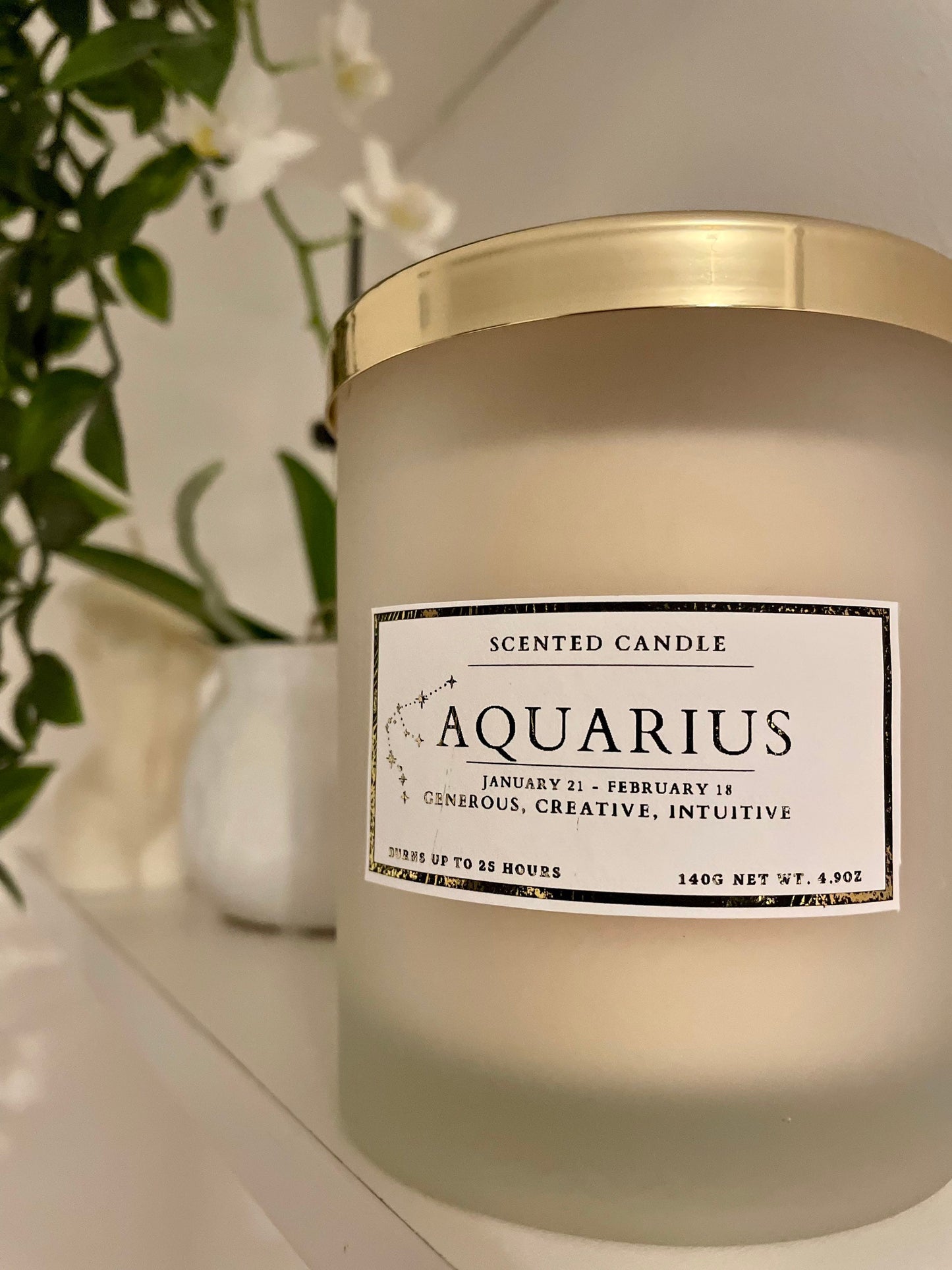Aquarius Zodiac Candle