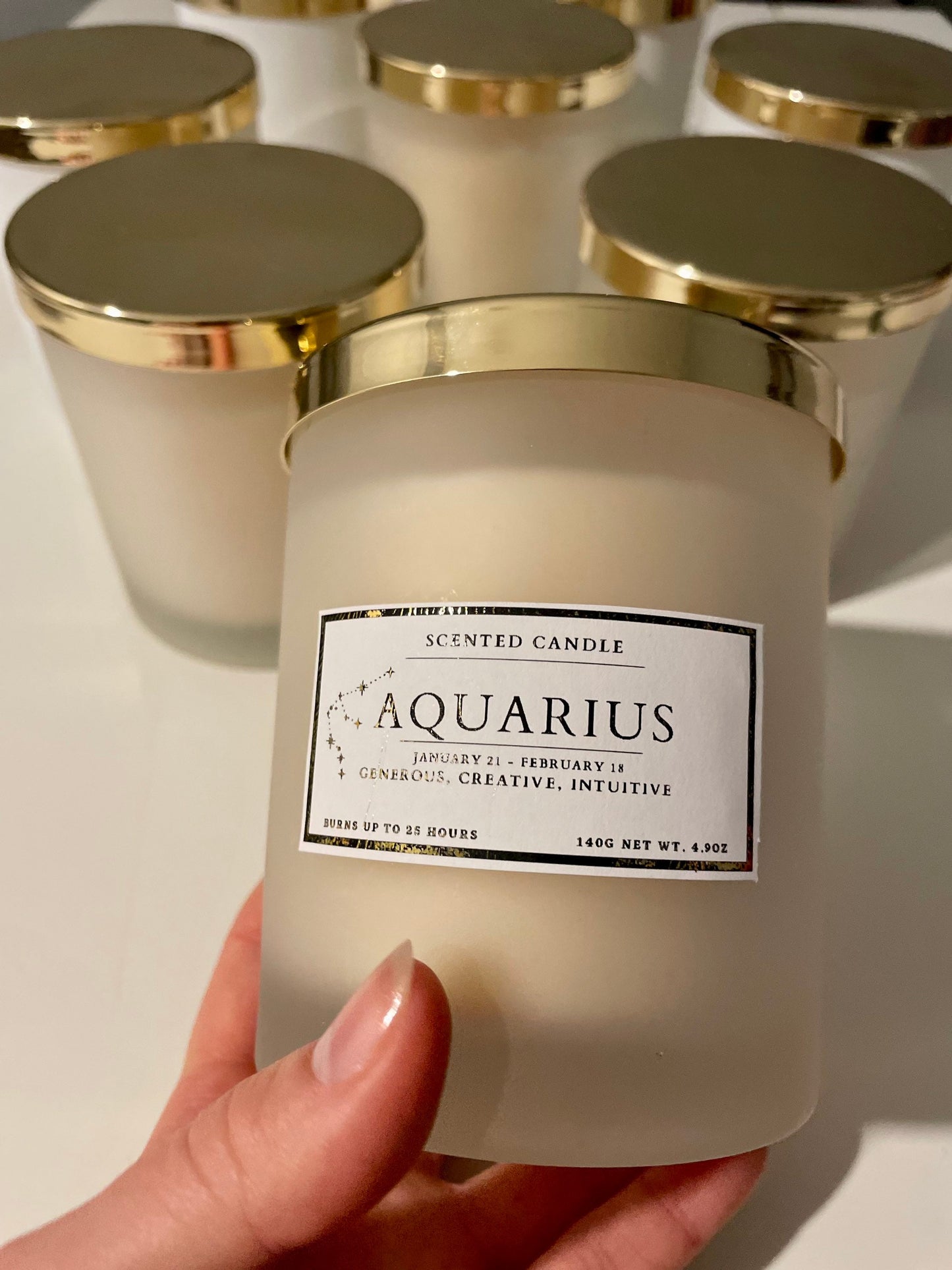 Aquarius Zodiac Candle