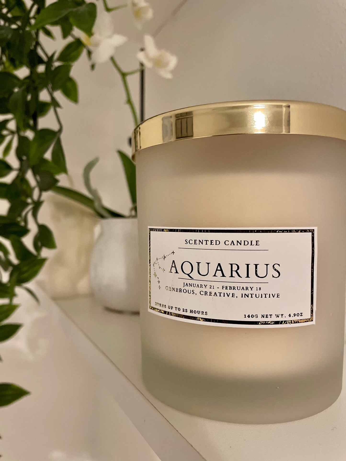 Aquarius Zodiac Candle