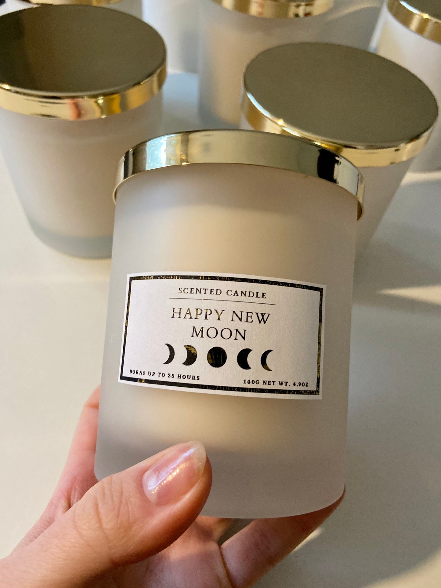 Happy New Moon Candle
