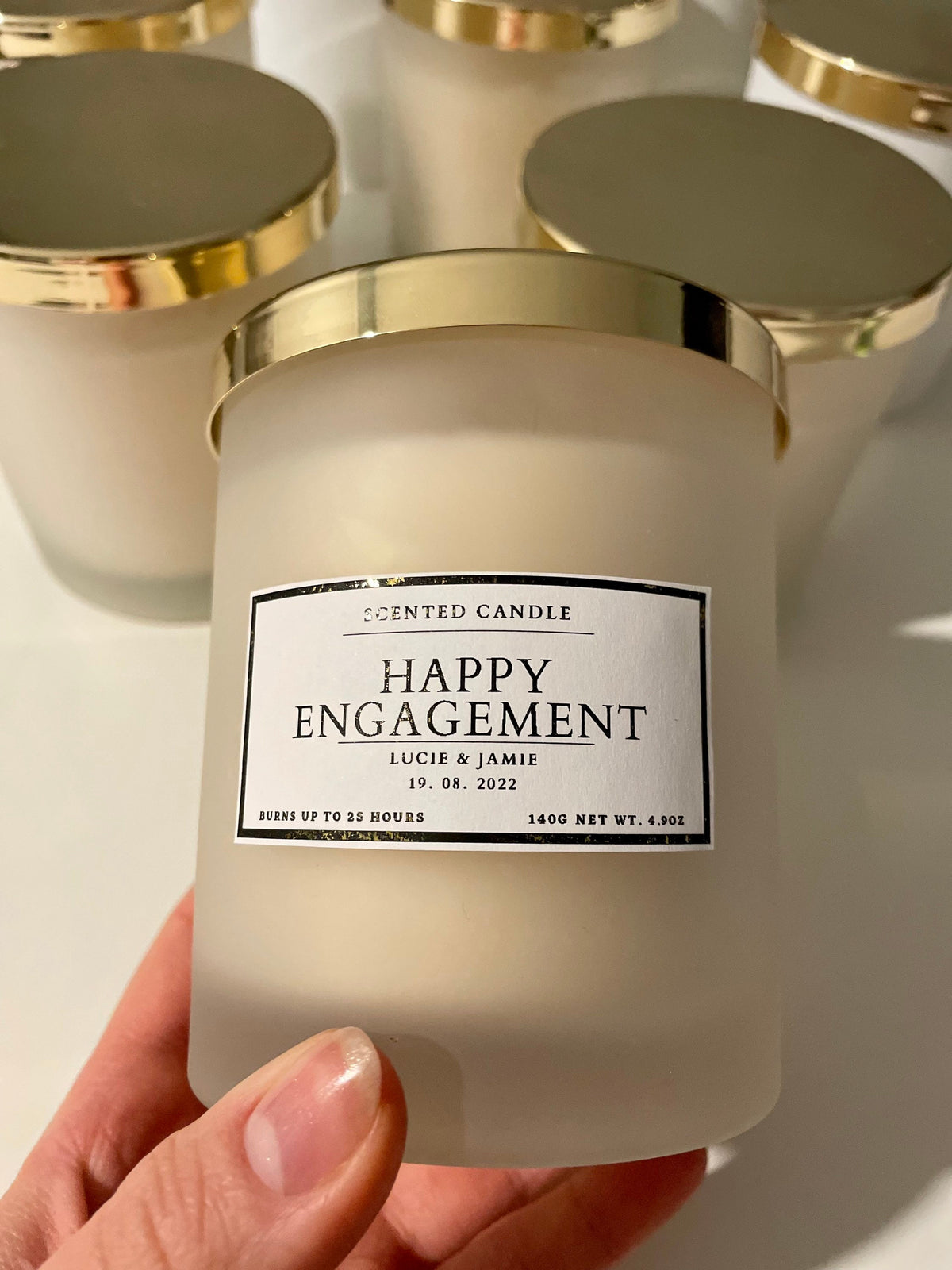 Personalised Happy Engagement Candle