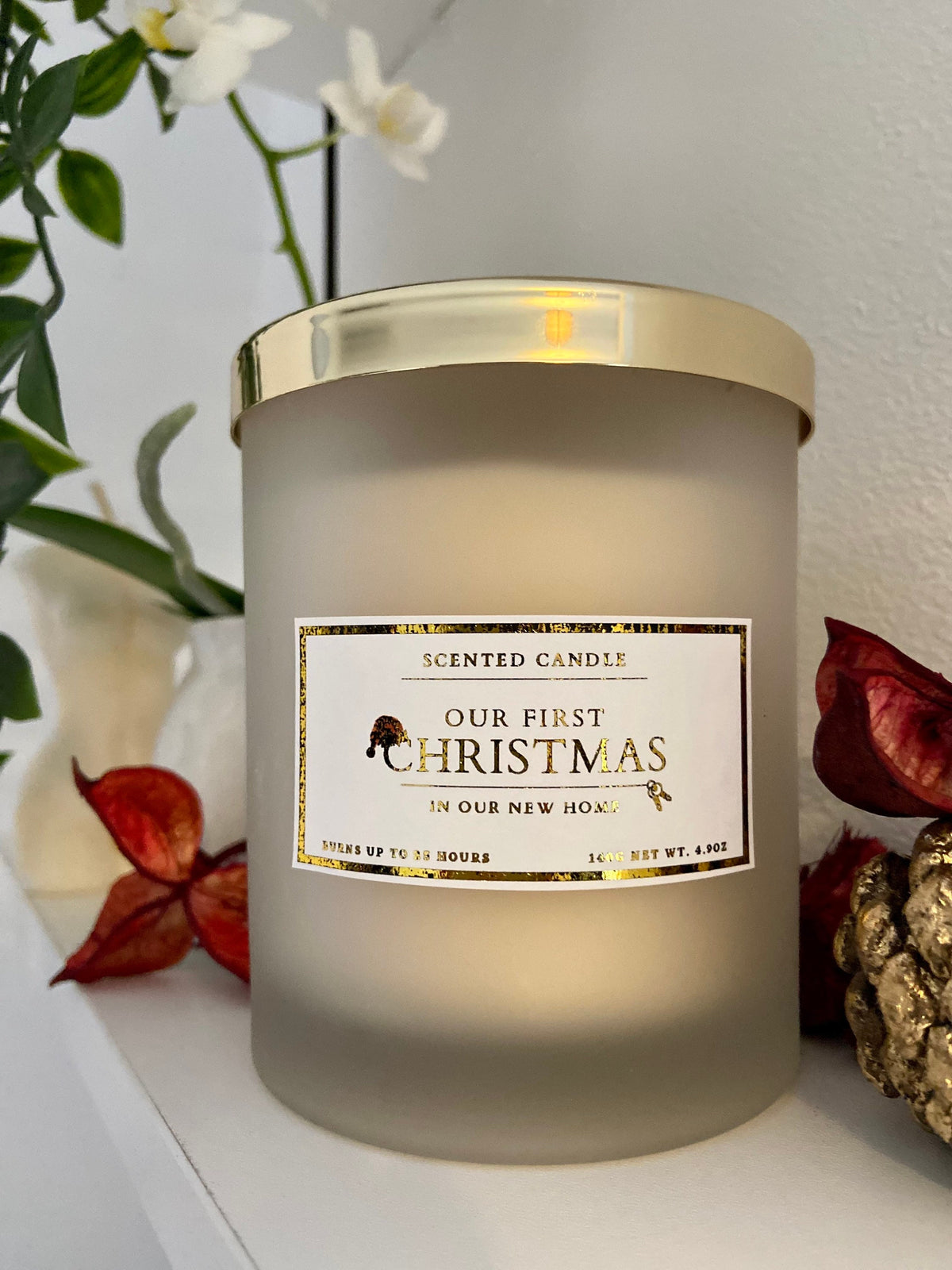 Our First Christmas In Our New Home Candle