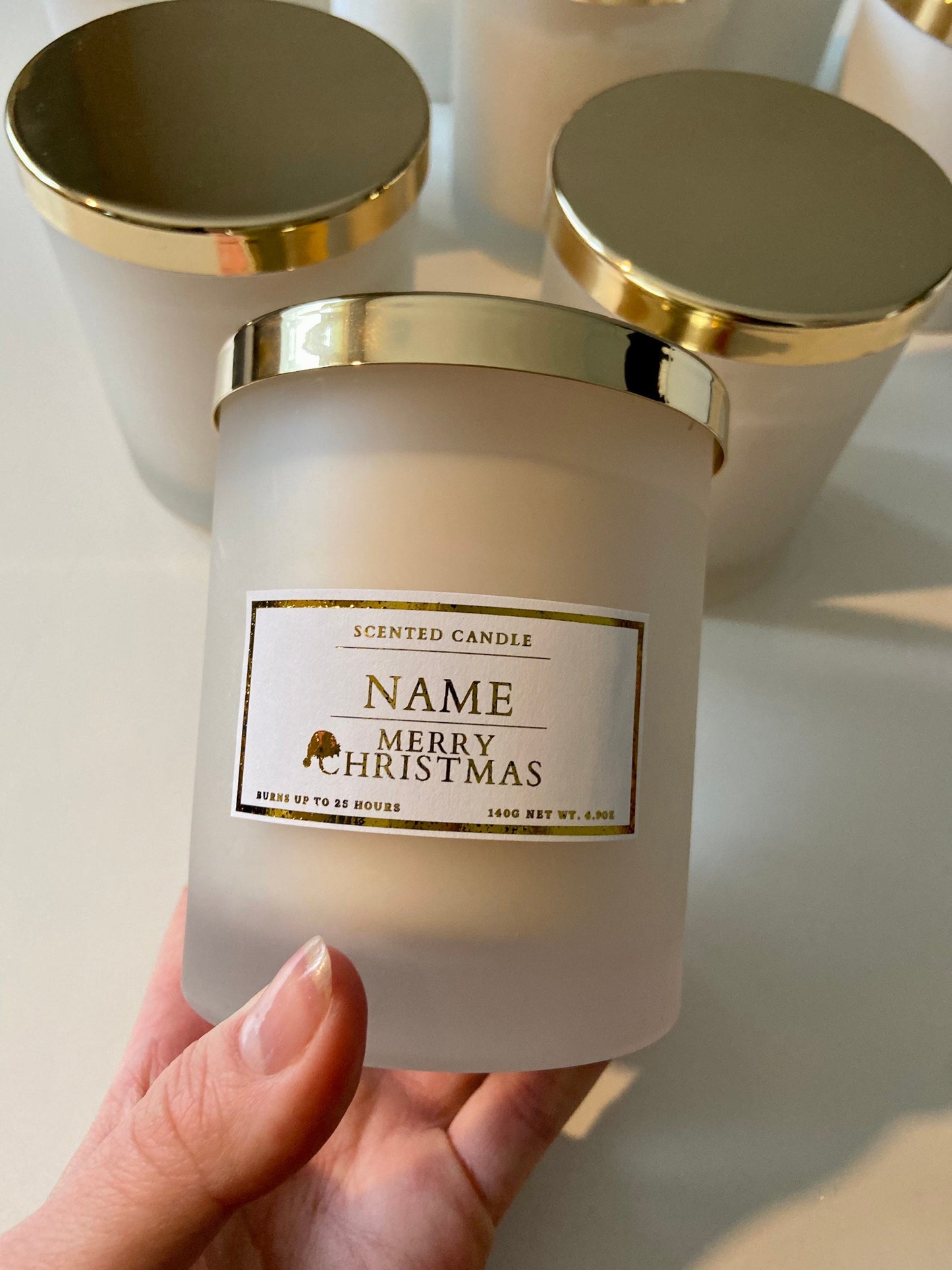 Personalised Merry Christmas Candle