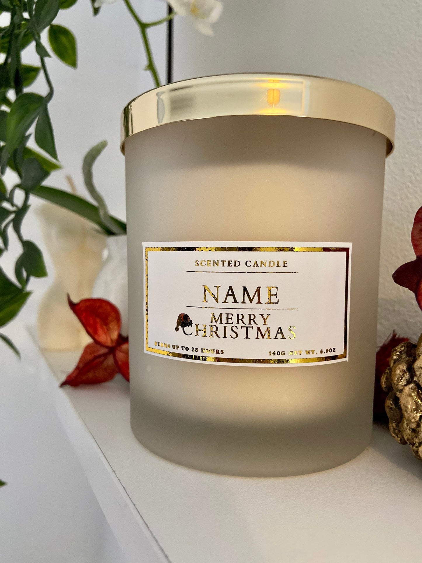Personalised Merry Christmas Candle