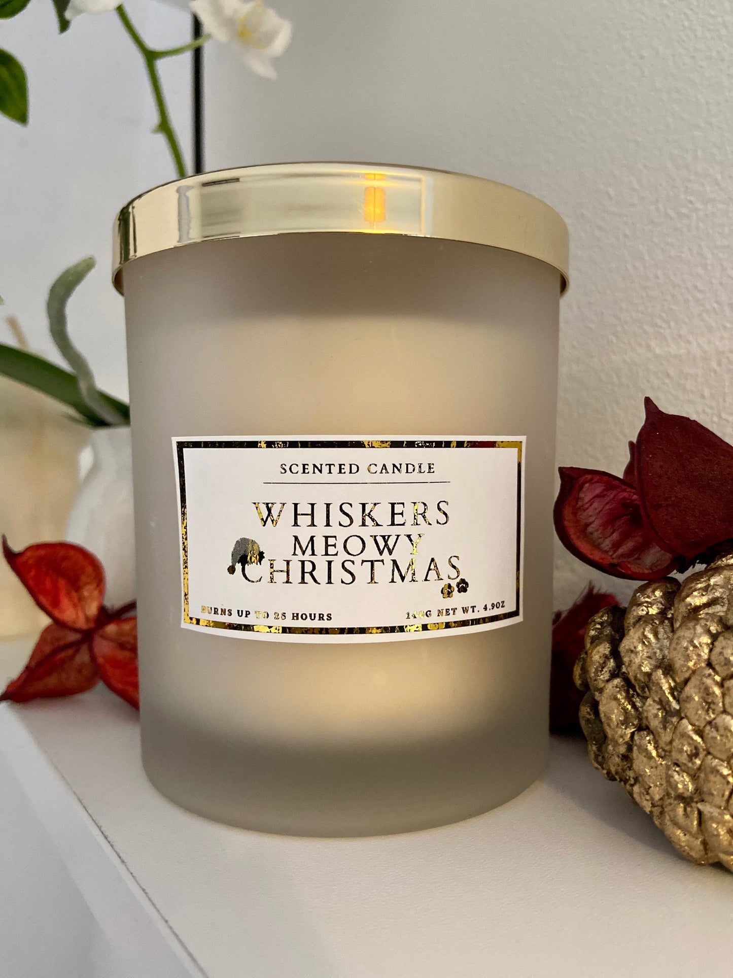 Meowy Christmas Candle