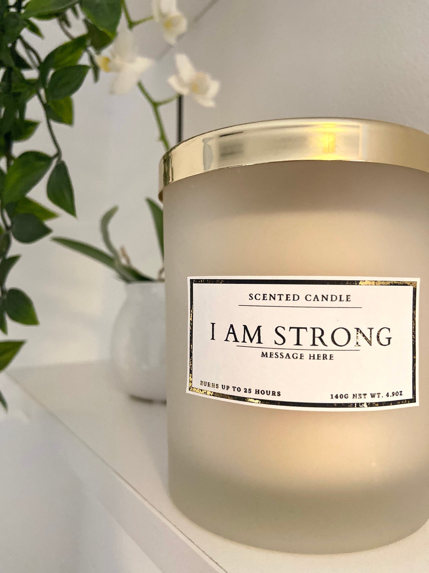 I Am Strong Affirmation Candle