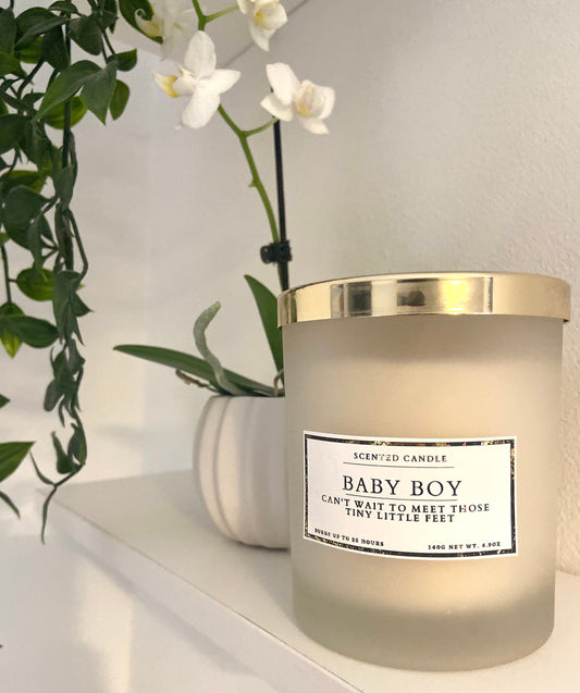 New Mum Baby Boy Candle