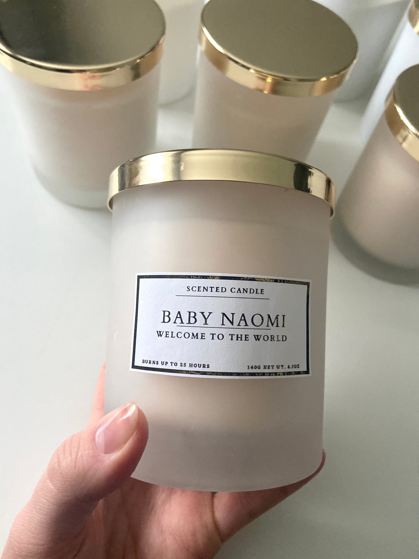 Personalised New Mum Baby Girl Welcome To The World Candle