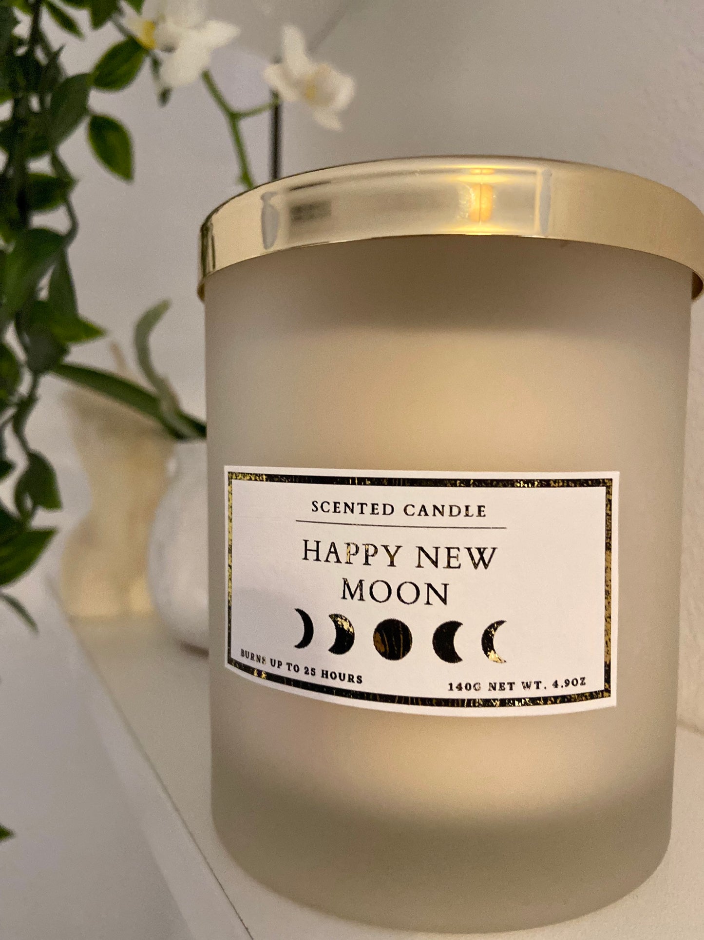 Happy New Moon Candle