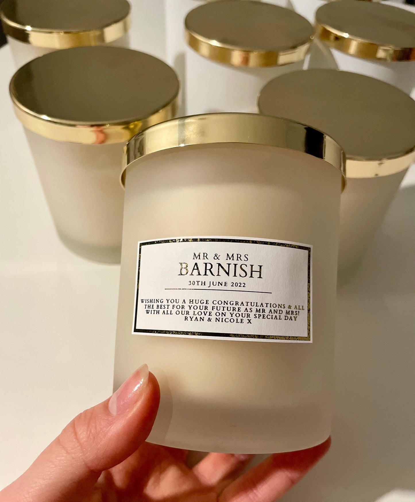 Personalised Congratulations Mr & Mrs Wedding Candle