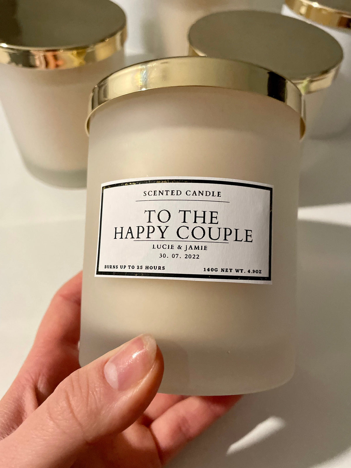 To The Happy Couple Personalised Wedding Candle