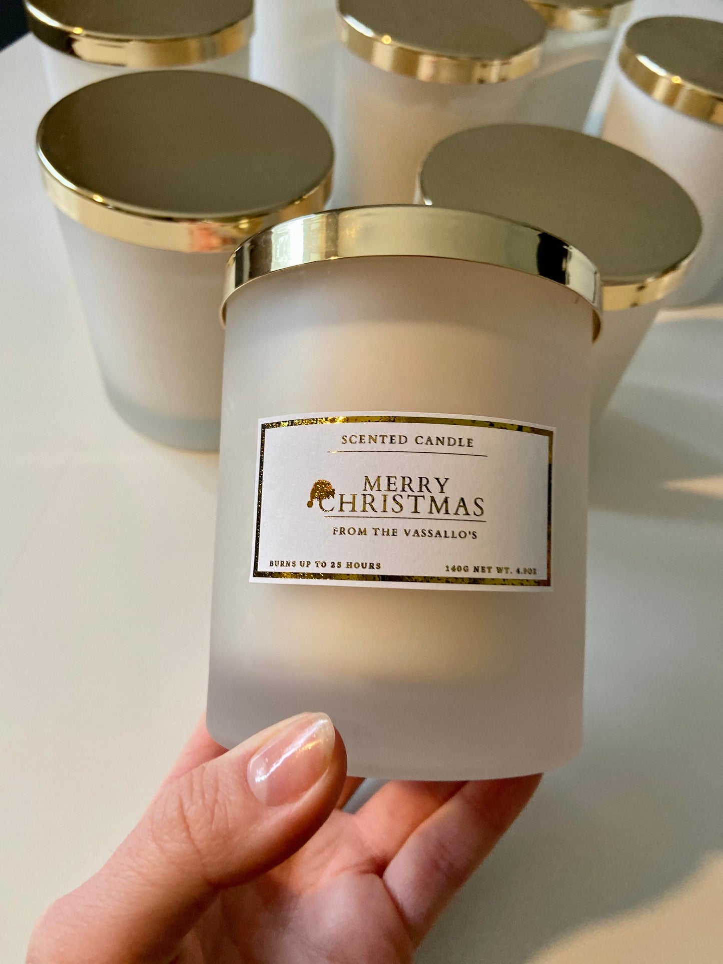Personalised Merry Christmas Family Candle