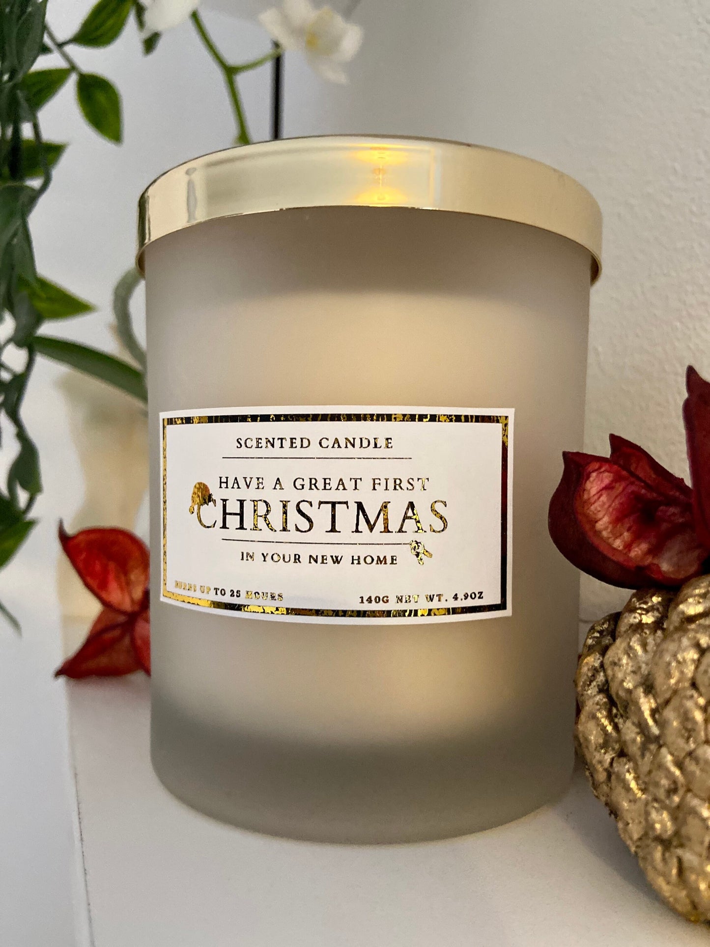 Have A Great First Christmas In Your New Home Personalised Candle