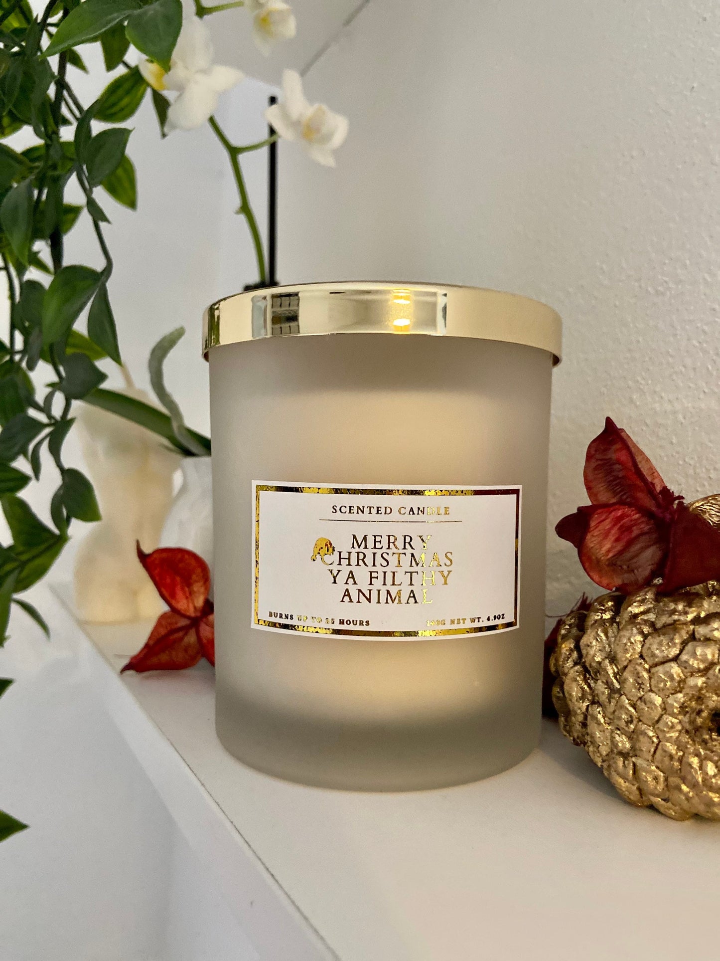 Merry Christmas Ya Filthy Animal Candle