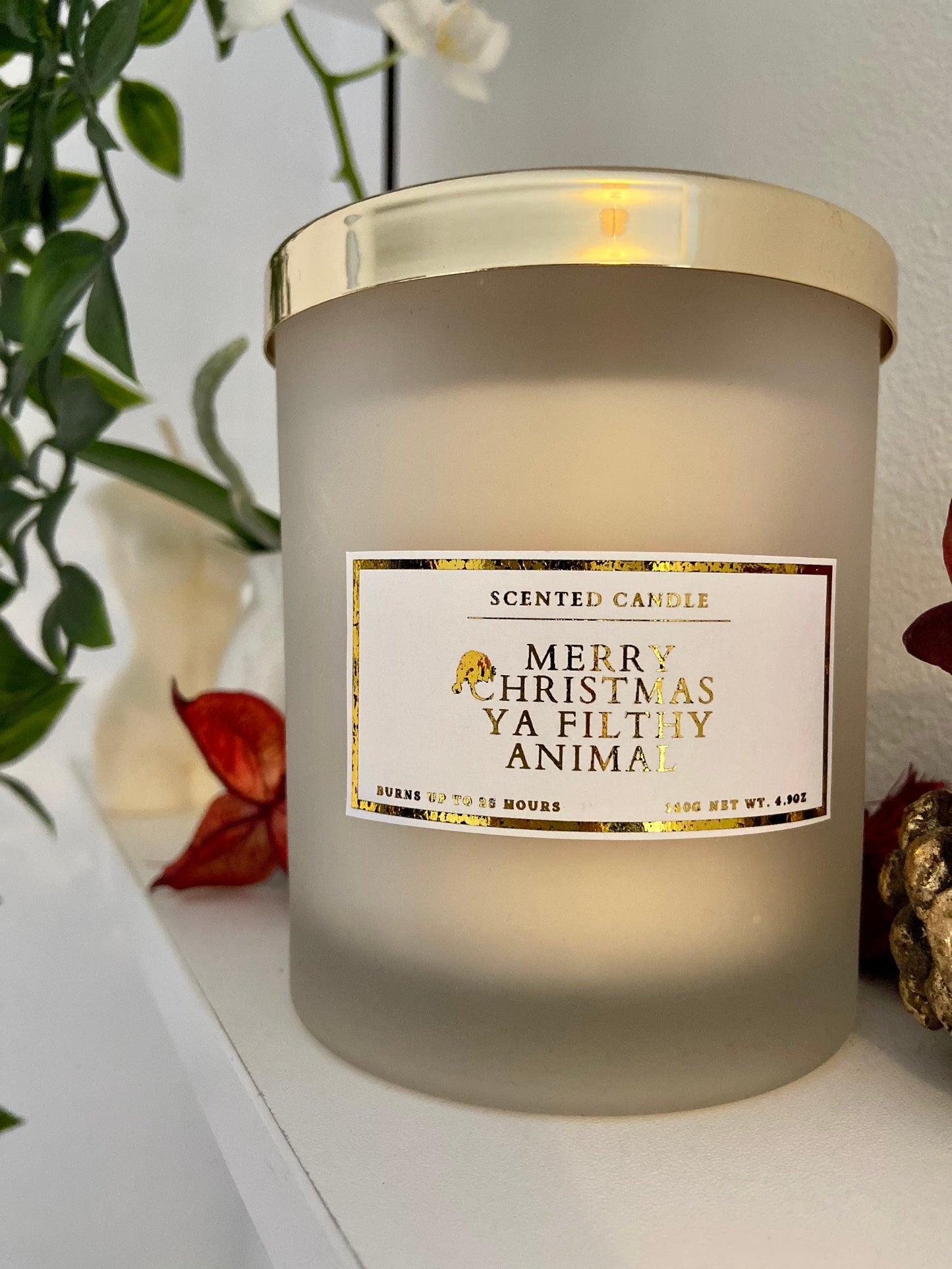 Merry Christmas Ya Filthy Animal Candle