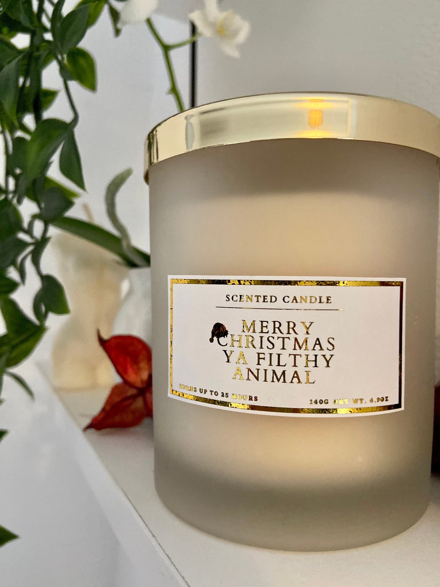 Merry Christmas Ya Filthy Animal Candle