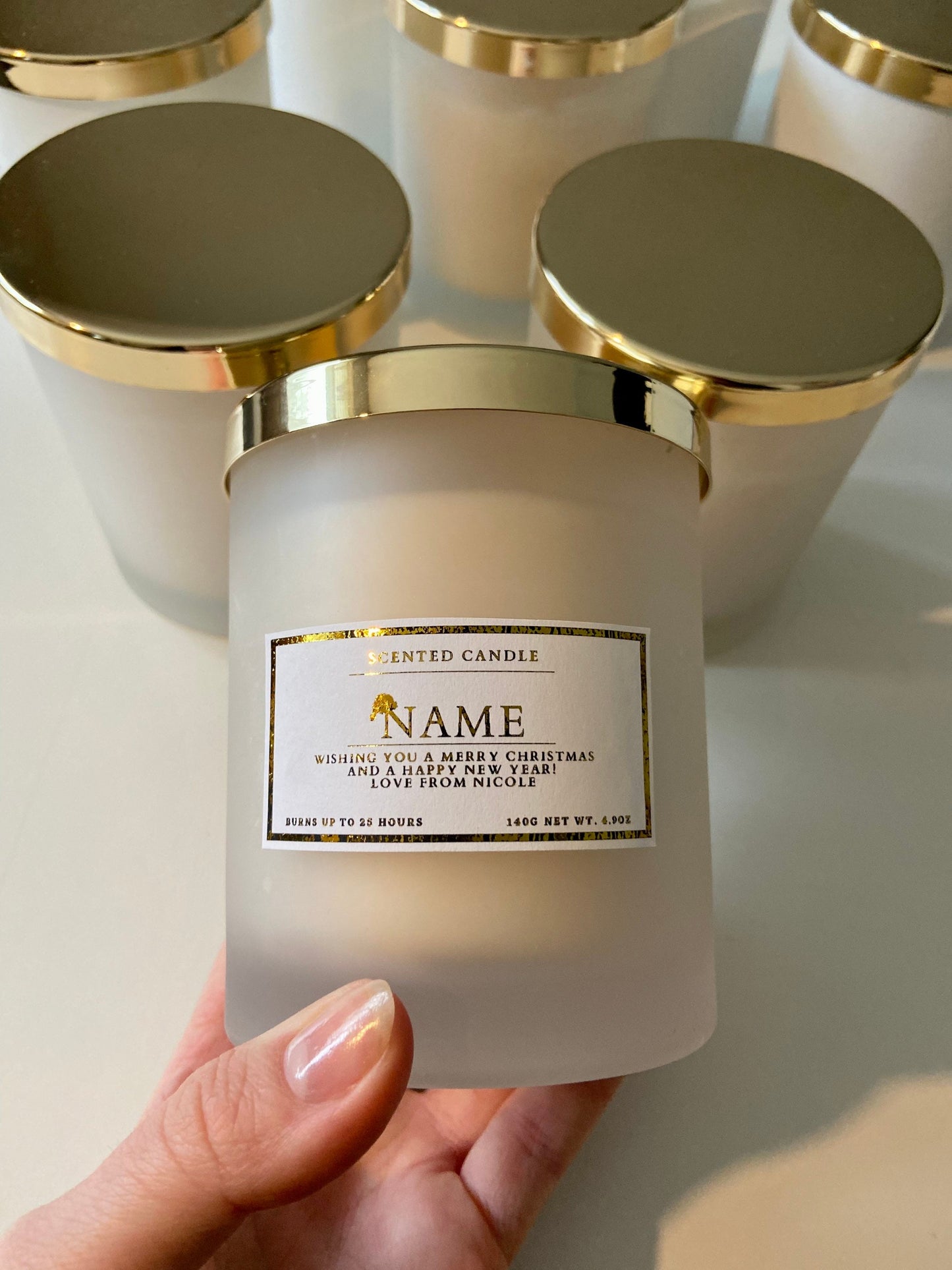 Personalised Merry Christmas And Happy New Year Candle
