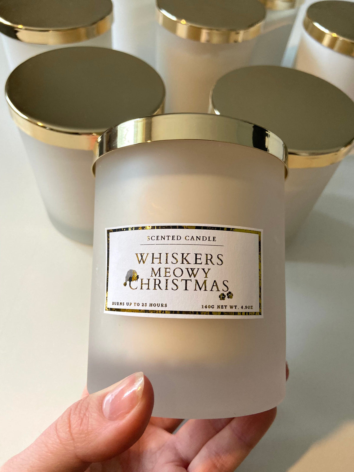 Meowy Christmas Candle