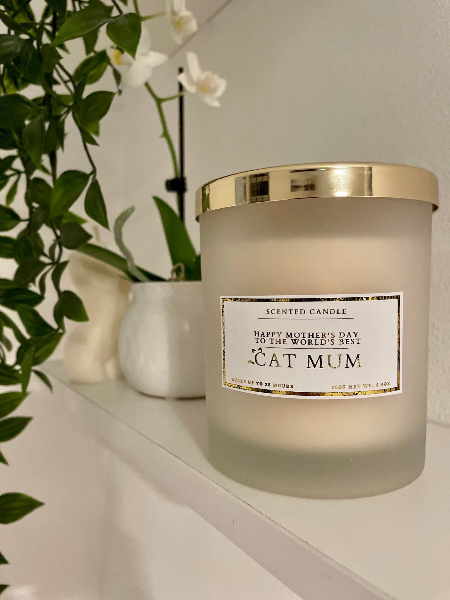 Happy Mother's Day To The World's Best Cat Mum Candle