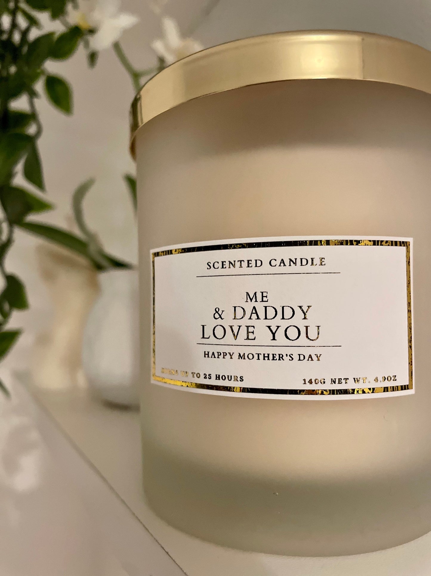 Me & Daddy Love You Mother's Day Candle