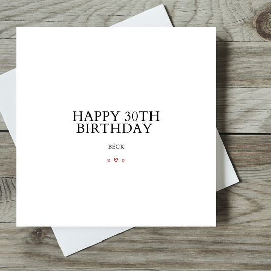 Happy 30th Birthday Personalised Card
