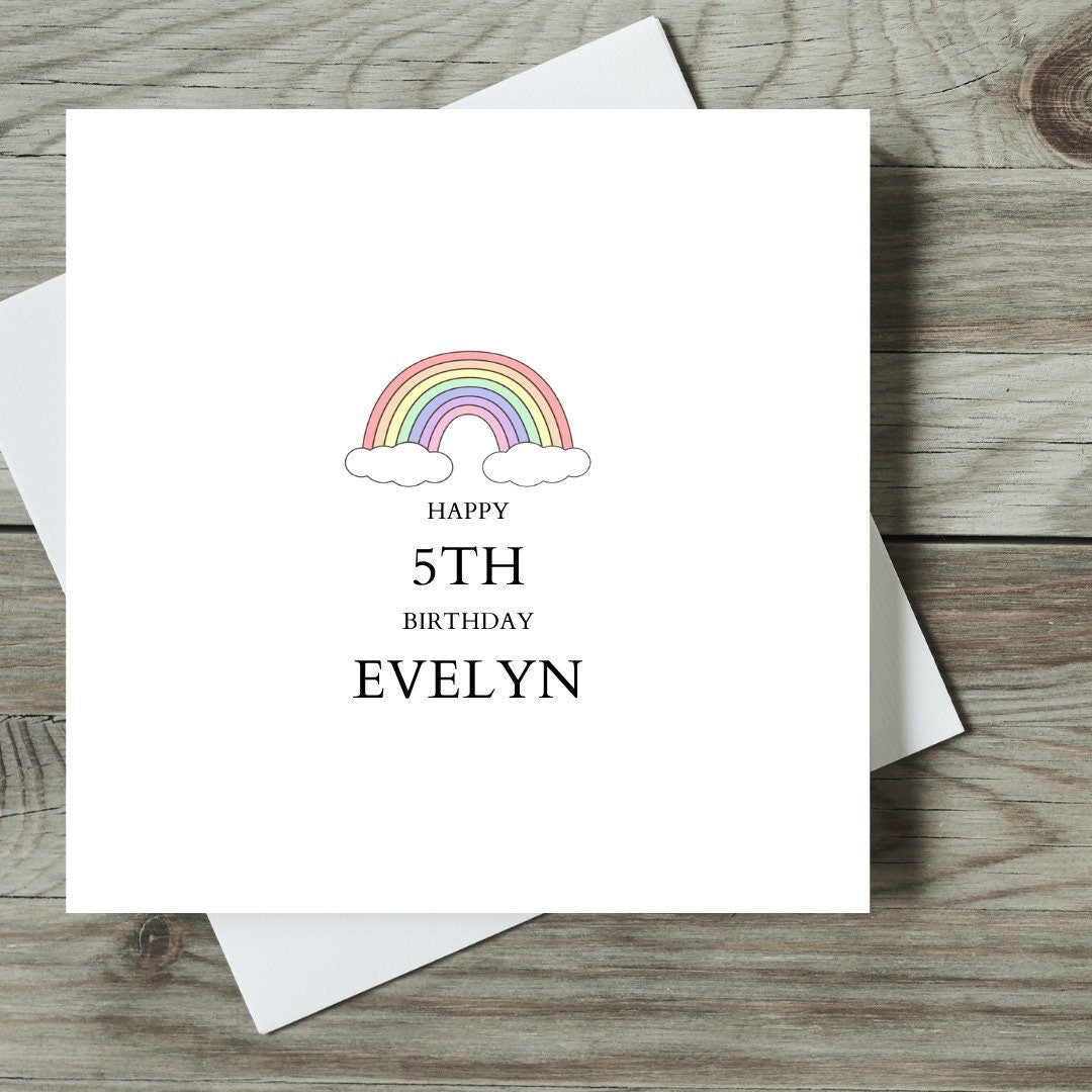 Personalised Rainbow Birthday Card