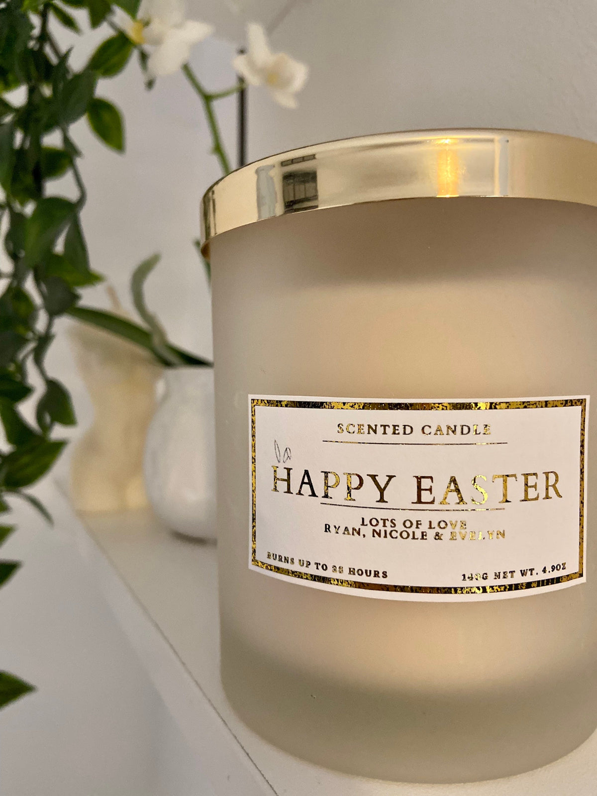 Happy Easter Personalised Family Candle