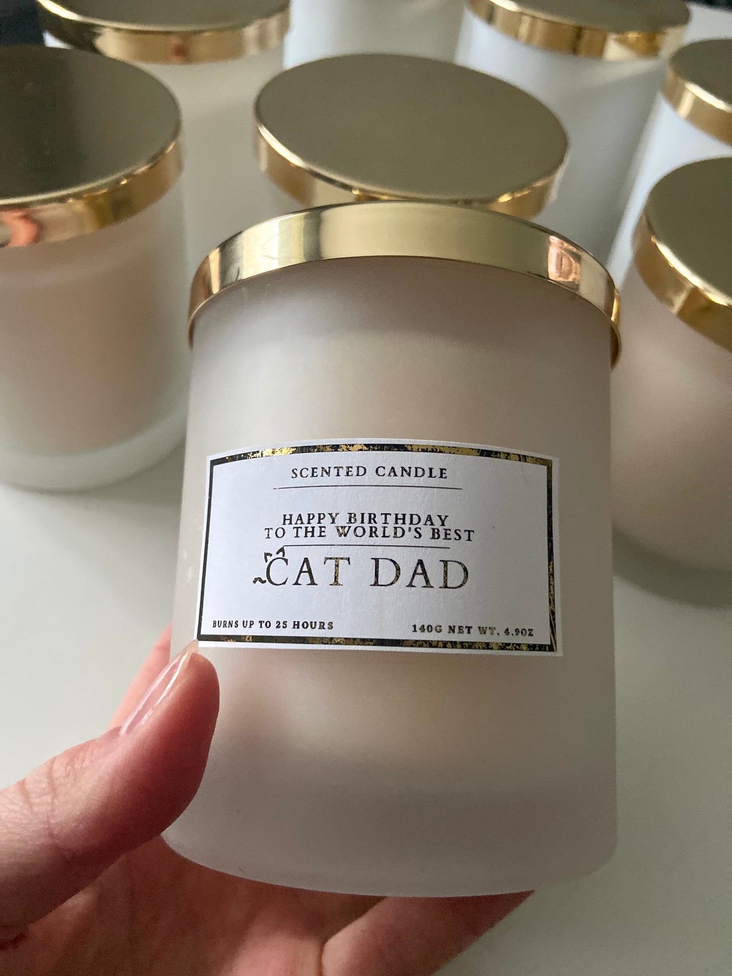 Happy Birthday To The World’s Best Cat Dad Candle