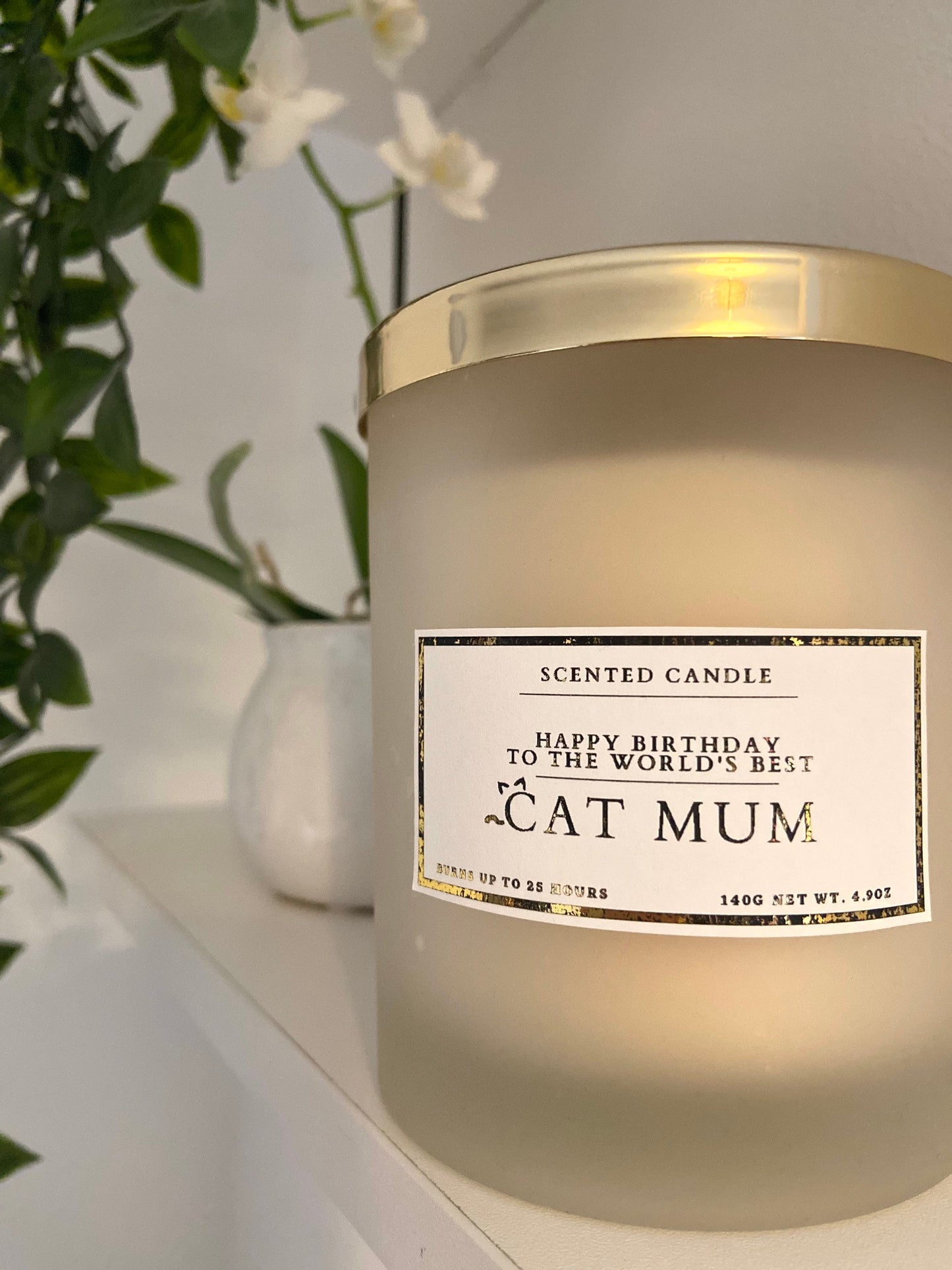 Happy Birthday To The World’s Best Cat Mum Candle