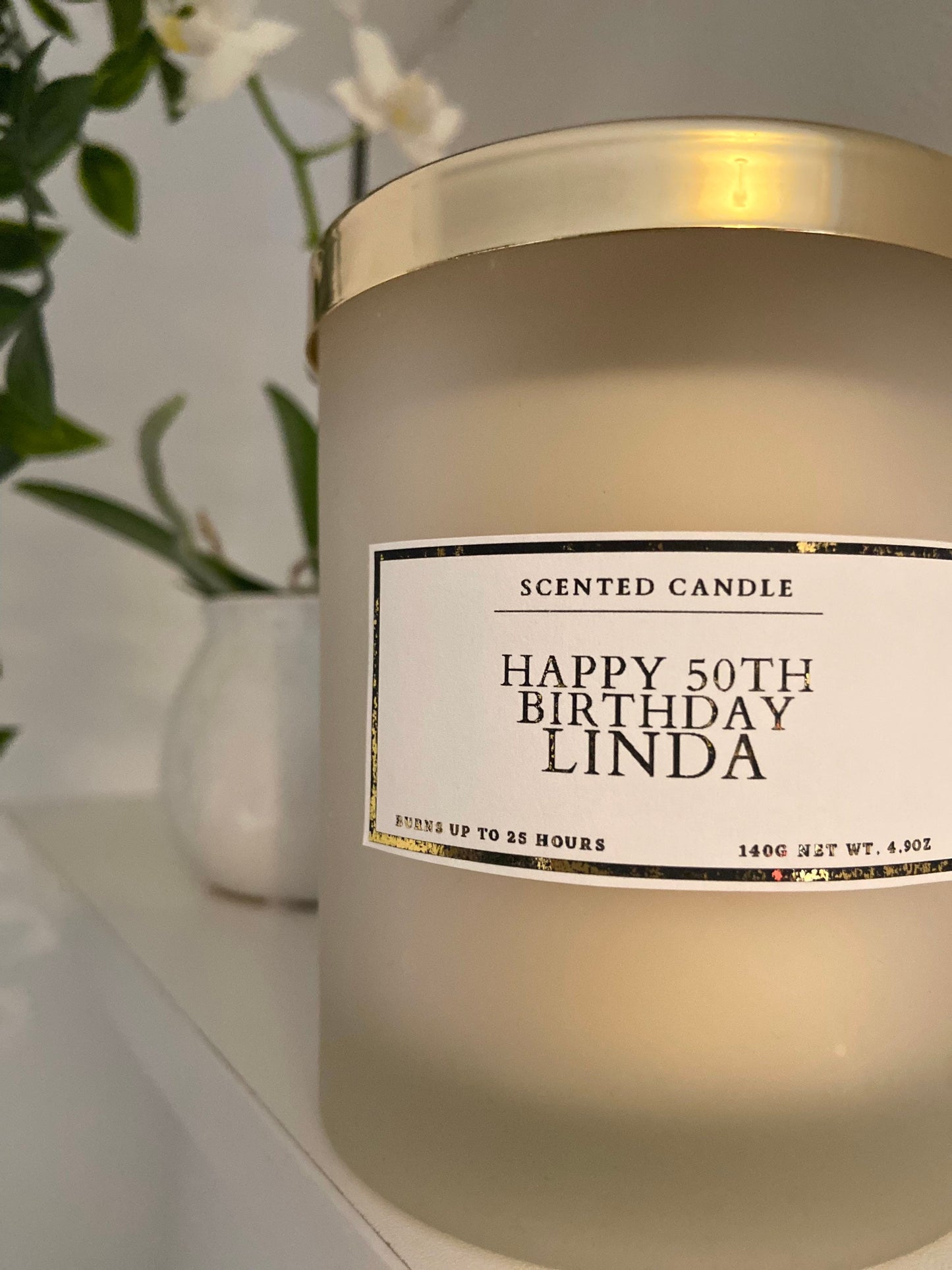 Personalised Happy 50th Birthday Candle