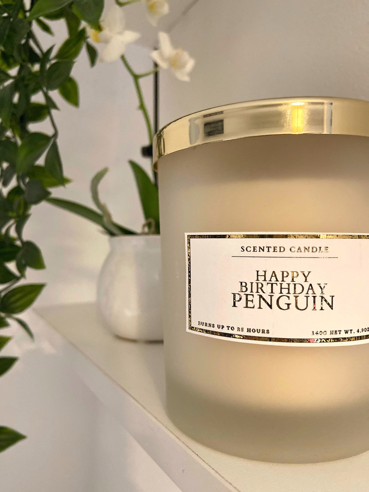 Happy Birthday Penguin Candle