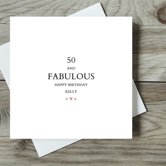 50 And Fabulous Personalised Birthday Card