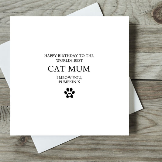 Happy Birthday To The Worlds Best Cat Mum Card