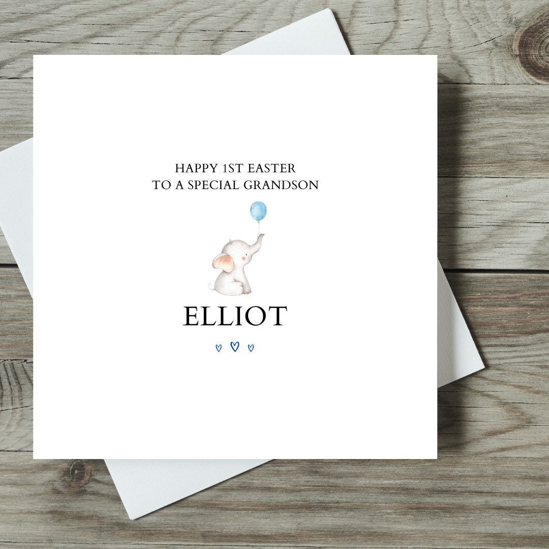 Happy 1st Easter To A Special Grandson Personalised Card