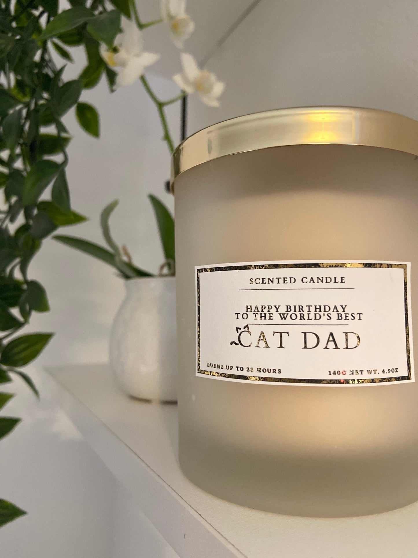 Happy Birthday To The World’s Best Cat Dad Candle