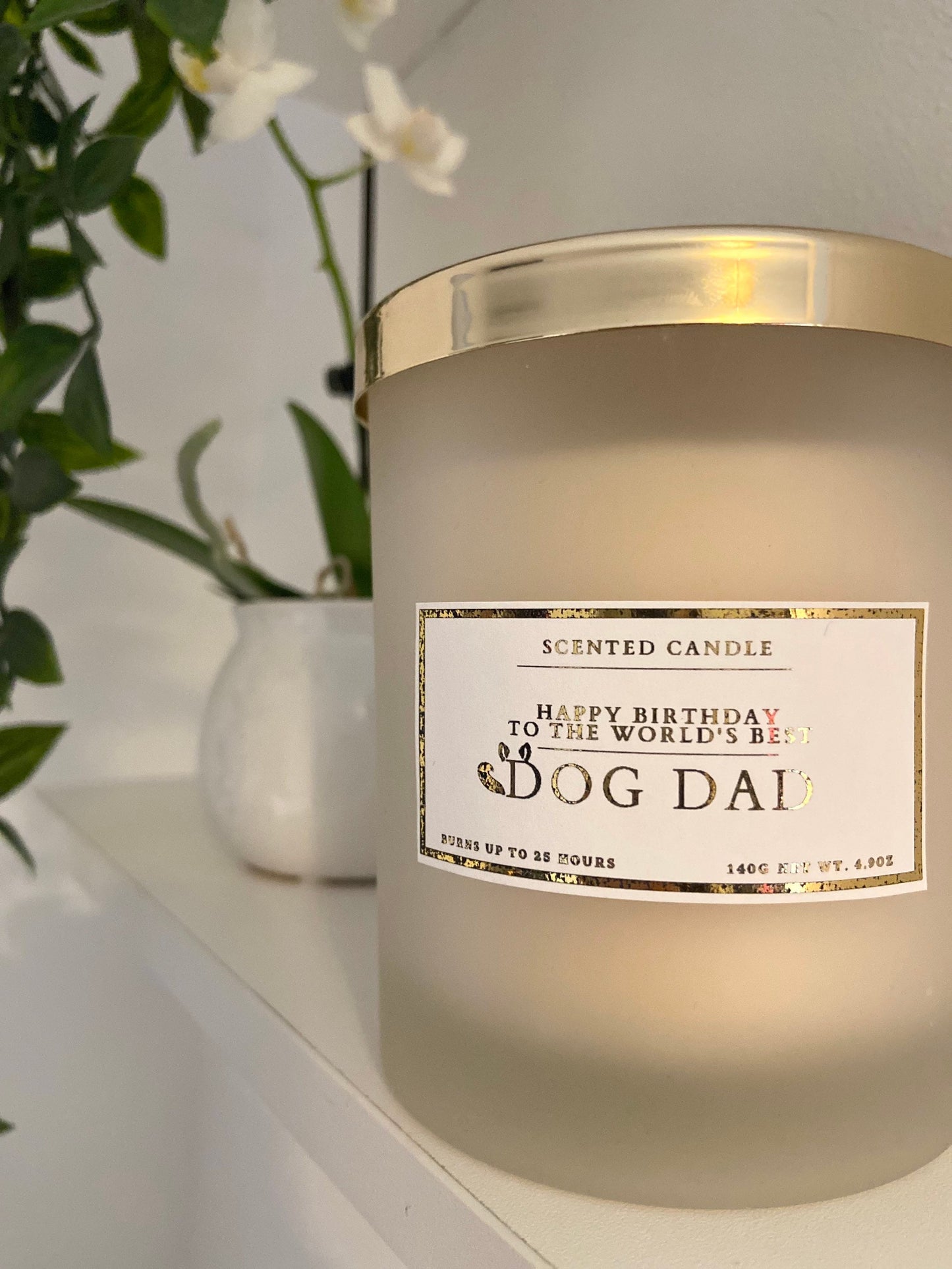 Happy Birthday To The World’s Best Dog Dad Candle