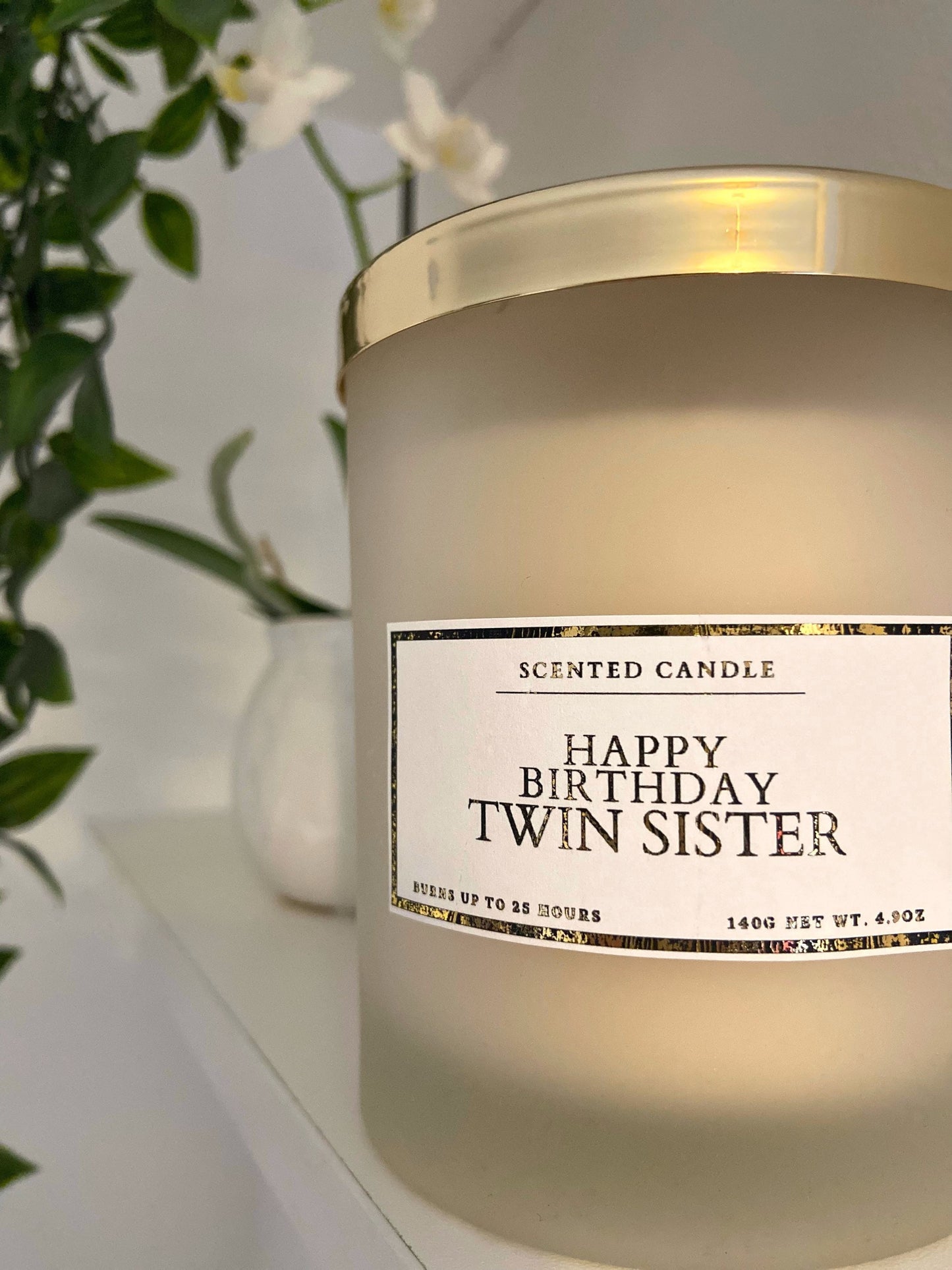 Happy Birthday Twin Sister Candle