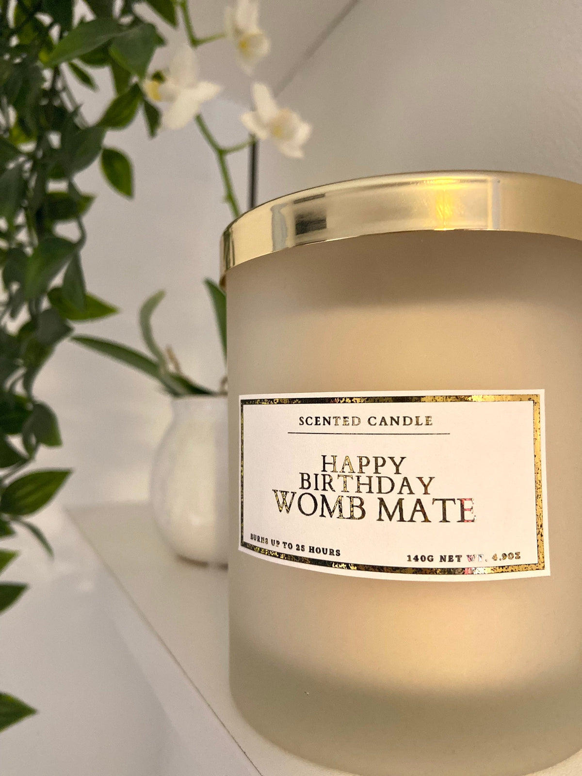Happy Birthday Womb Mate Candle