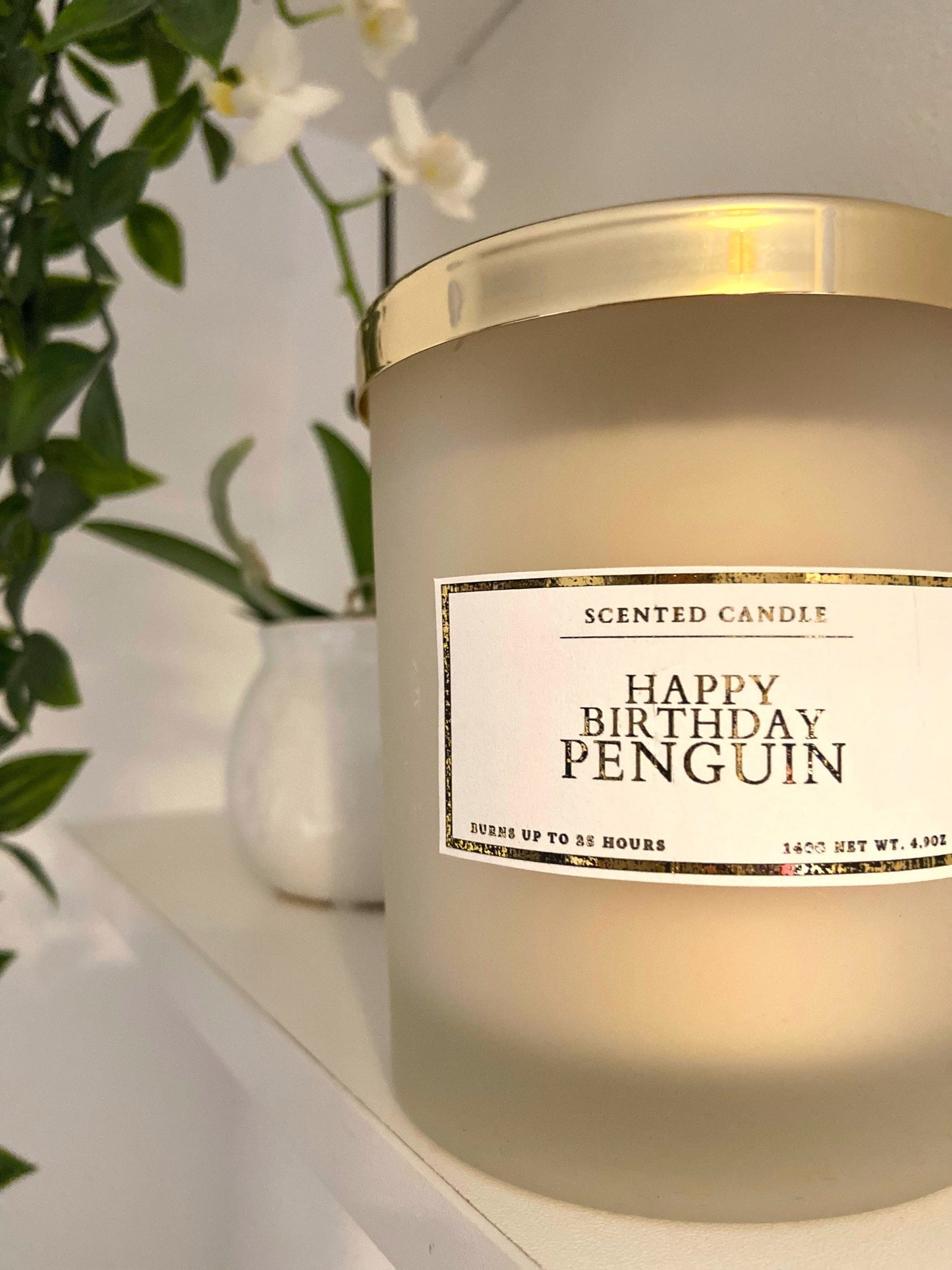 Happy Birthday Penguin Candle