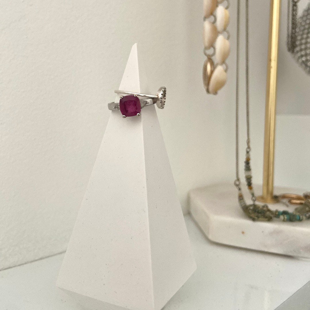 Concrete Ring Cone Concrete Ring Holder Ring Display Jesmonite Ring Holder Scandi Design Boho Design Christmas Gifts