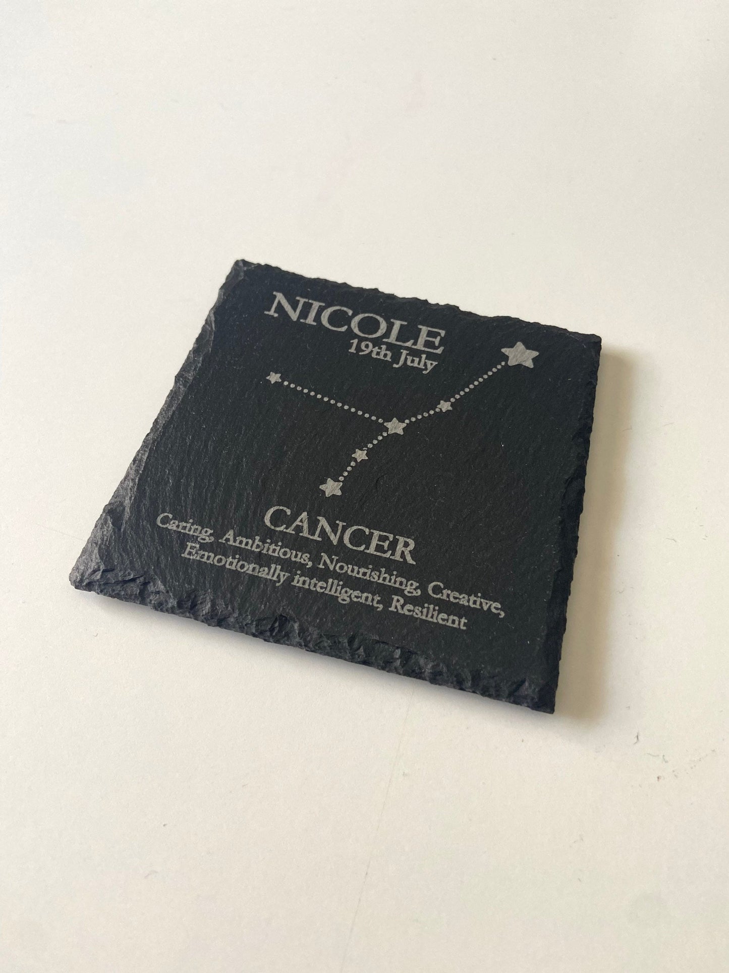 Slate Star Sign Coasters | Slate Home Decor | Contemporary Design | Coaster Set | Personalised Coasters | Christmas Coasters