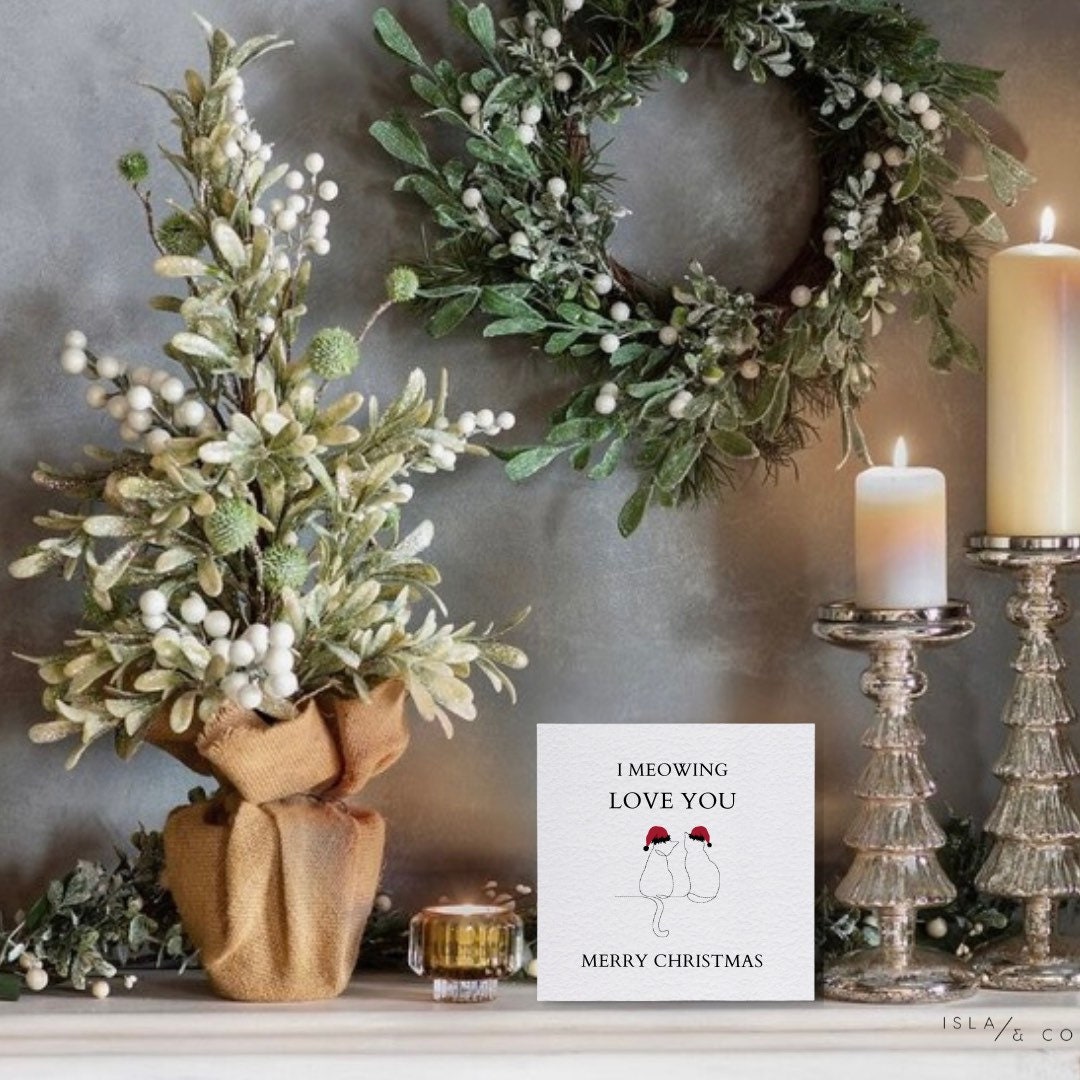 I Meowing Love You Christmas Card | Christmas Cards | Christmas Gifts | Merry Christmas |Personalised Christmas Cards | Cat Cards