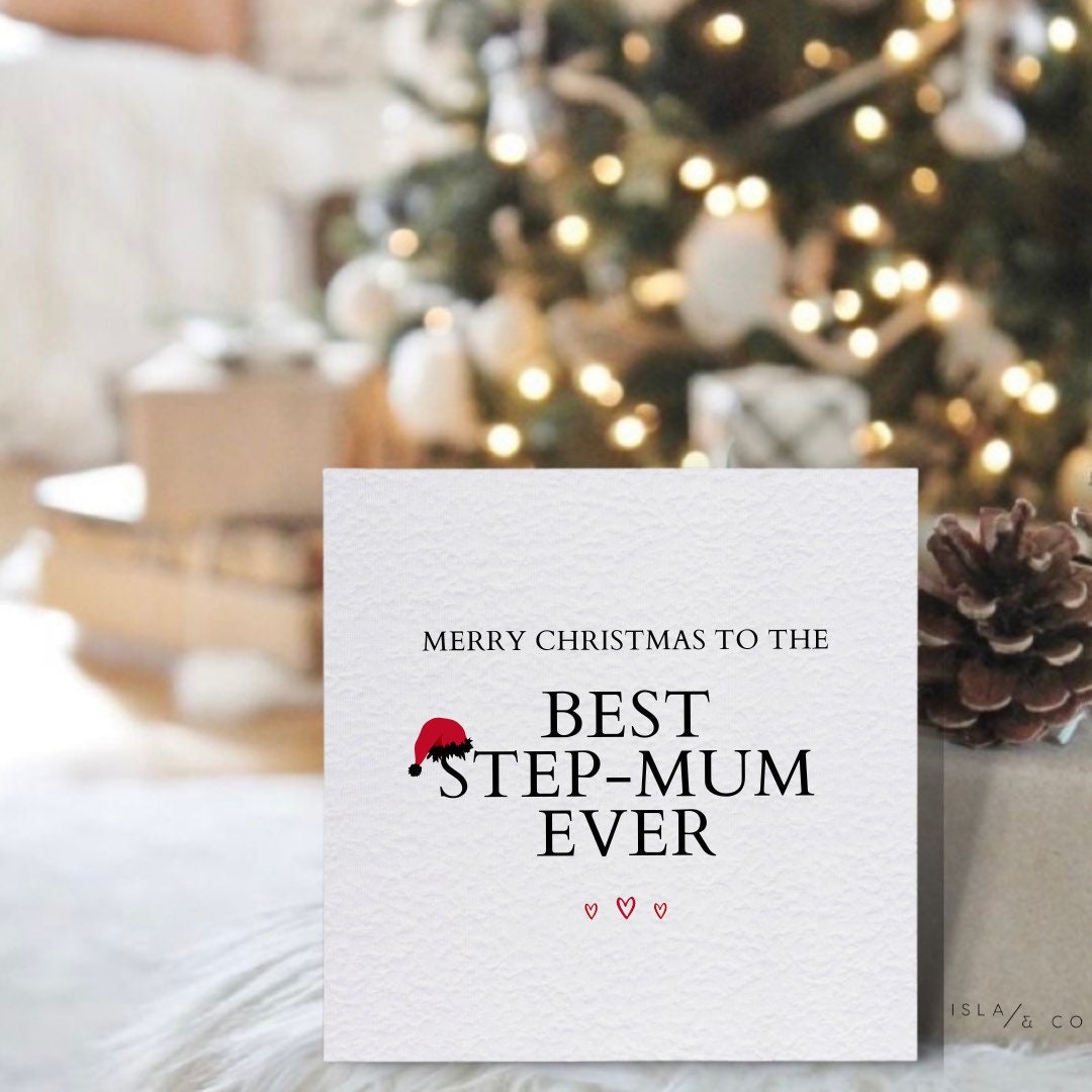 Merry Christmas To The Best Step-Mum Ever | Christmas Cards | Christmas Gifts | Merry Christmas | Personalised Christmas Cards