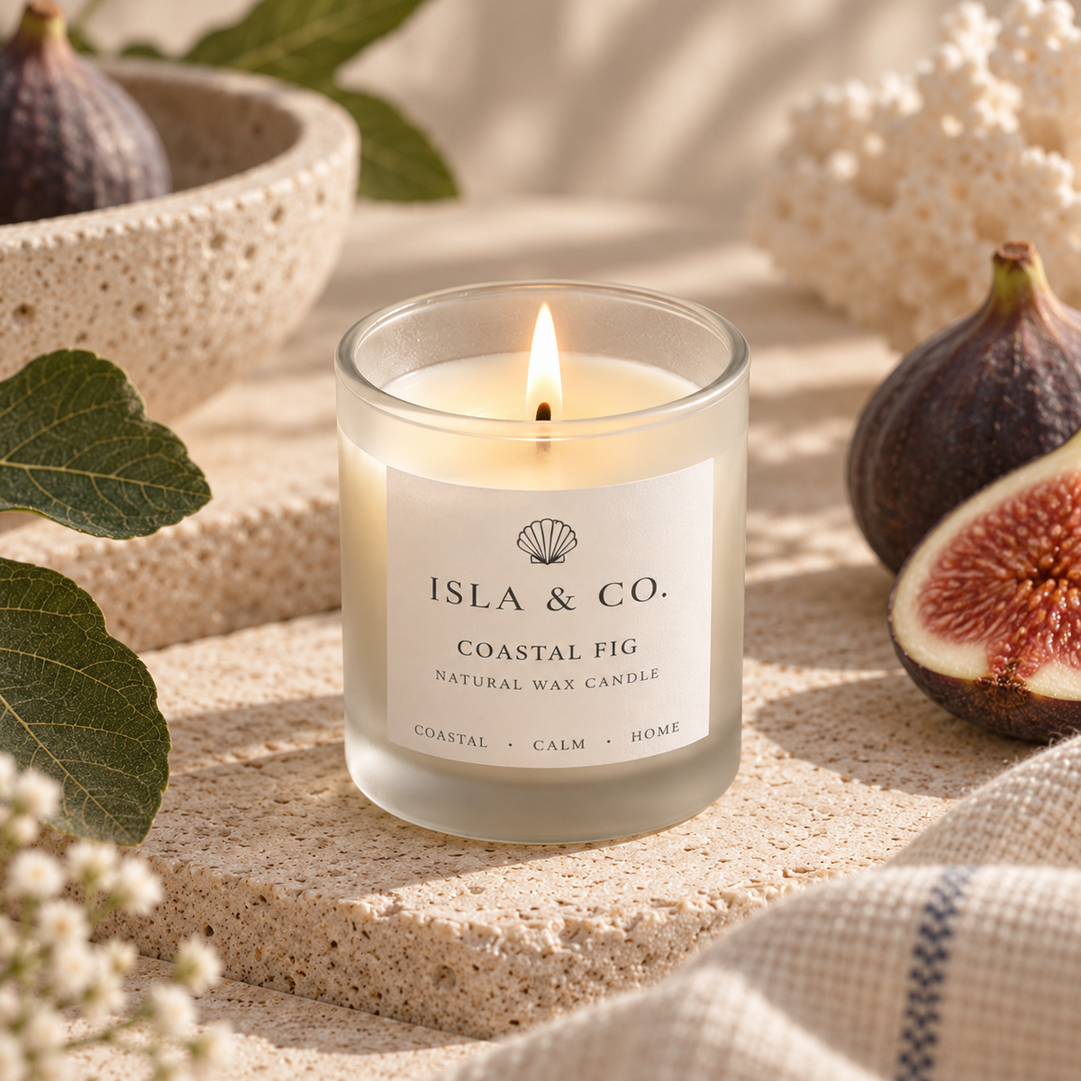 Mini Coastal Fig candle from the Isla & Co Mini Candle Trio
