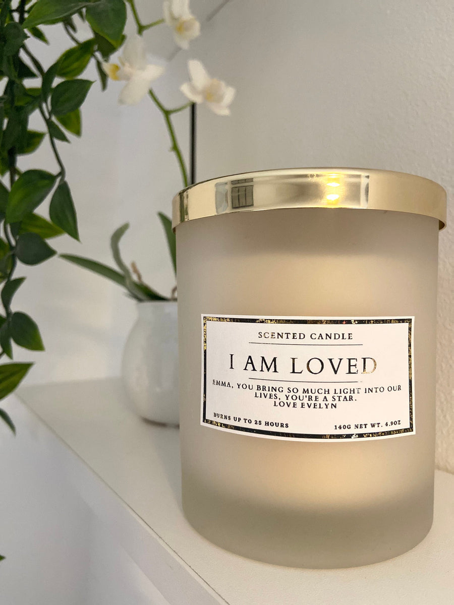 I Am Loved Personalised Candle