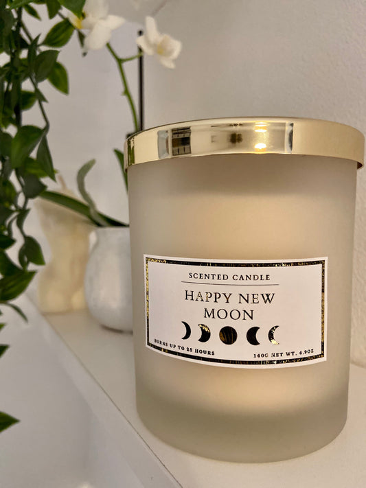 Happy New Moon Candle