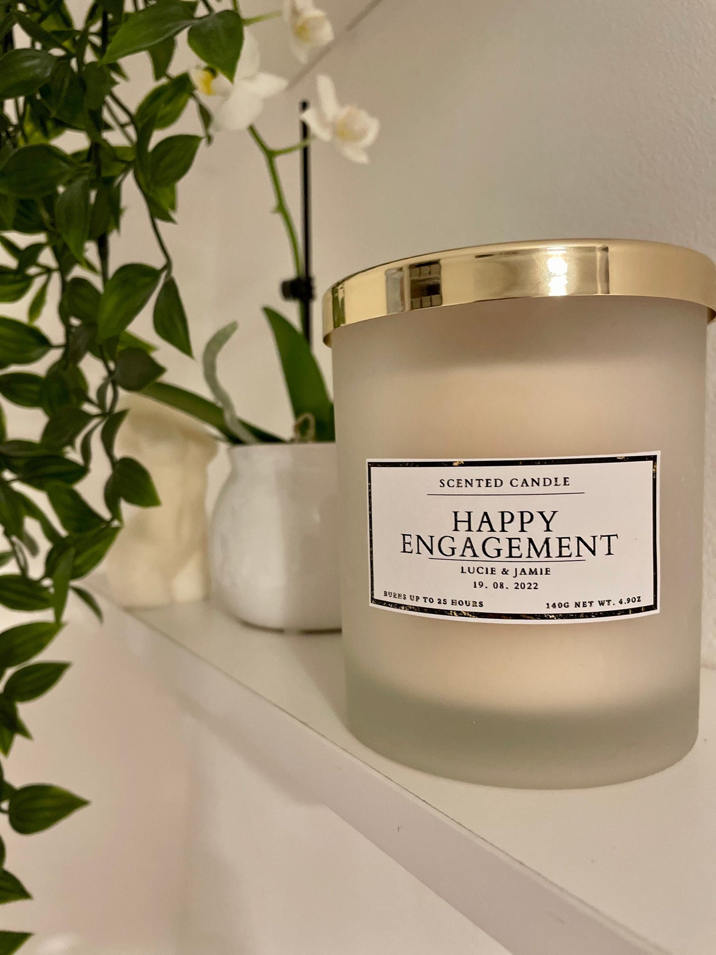 Personalised Happy Engagement Candle